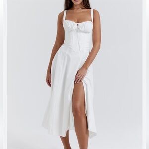NWOT HOUSE OF CB 'Carmen' White Bustier Sundress/(Size XS(P)-US 2-4)